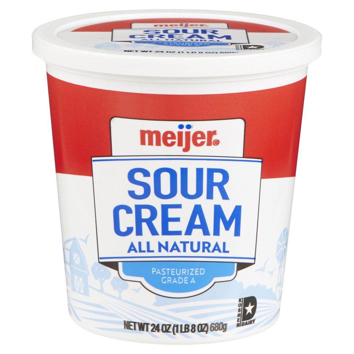slide 1 of 5, Meijer All Natural Sour Cream, 24 oz