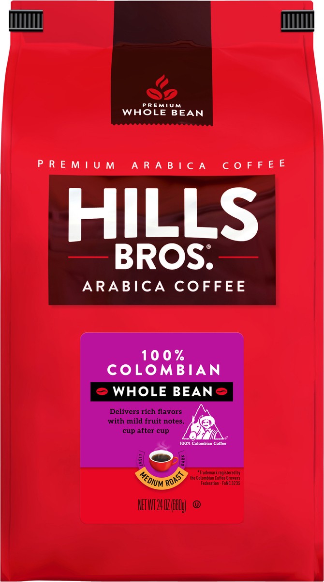 slide 1 of 7, Hills Bros. Medium Roast Ground Arabica 100% Colombian Coffee - 24 oz, 24 oz