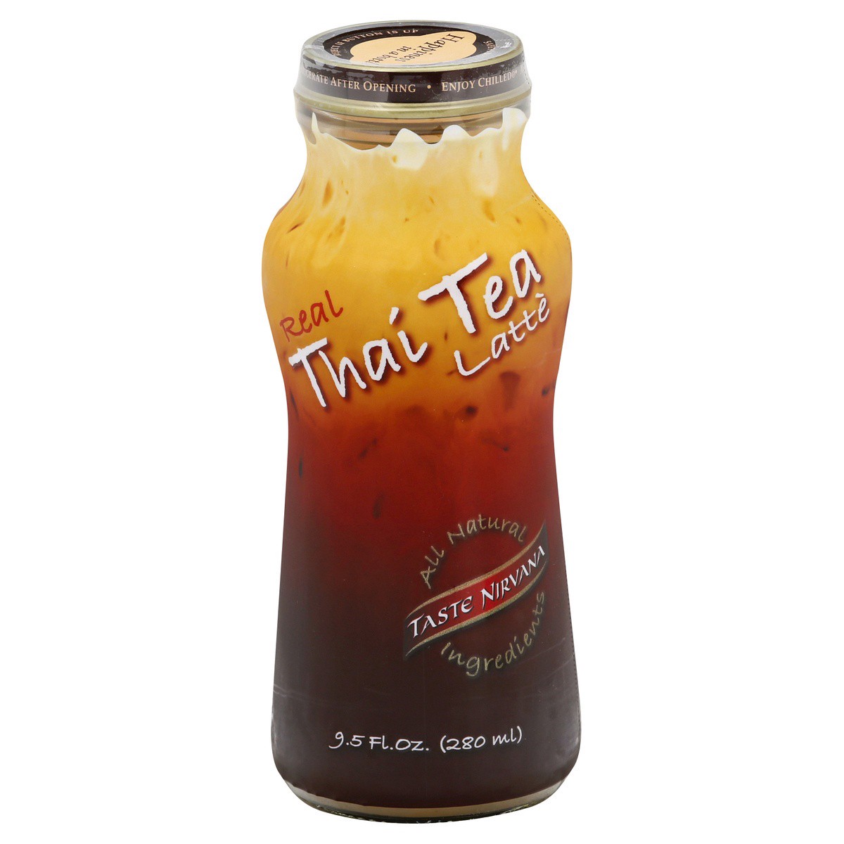slide 1 of 9, Taste Nirvana Real Thai Tea Latte, 9.5 oz