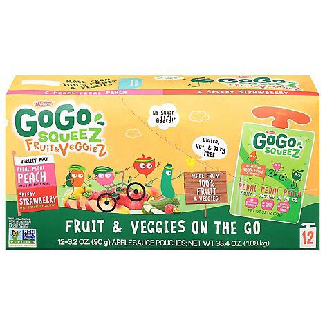 slide 1 of 1, Gogo Squeez Appl Sce Stwbrry Peach - 38.4 Oz, 38.4 oz