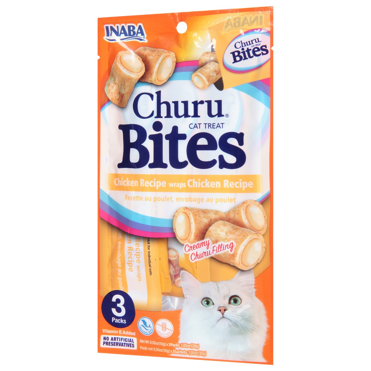 slide 7 of 14, Inaba Churu Bites Chicken Recipe Wraps Cat Treat 3 Pack, 3 ct