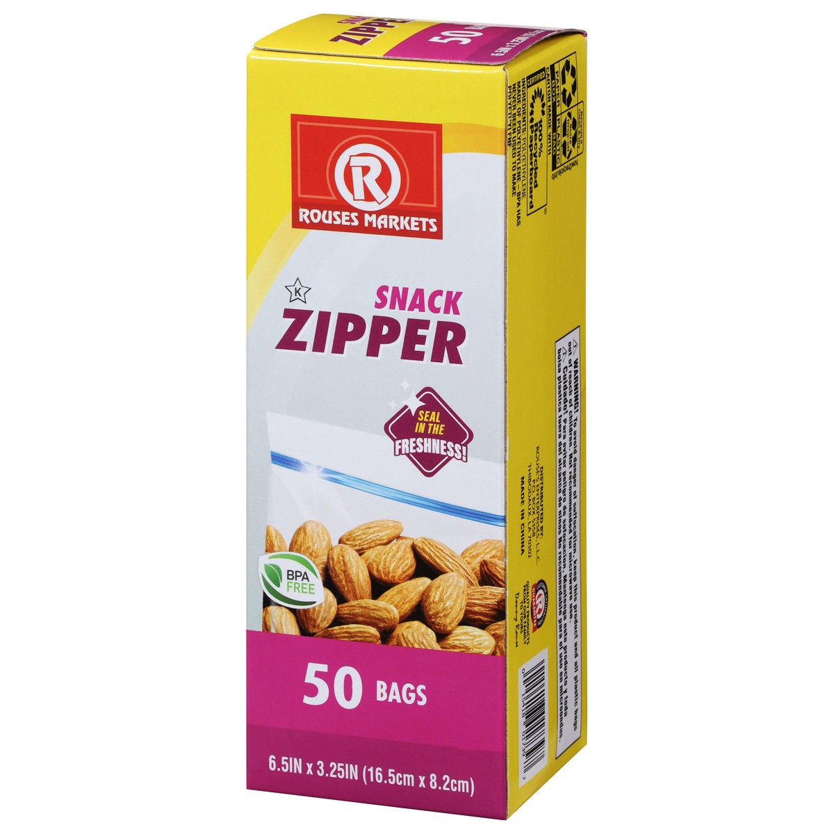 slide 3 of 9, Rouses Markets Snack Zipper Bags 50 ea, 50 ct