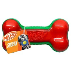 Nerf Dog TPR Exo Squeak Bone - Red Green