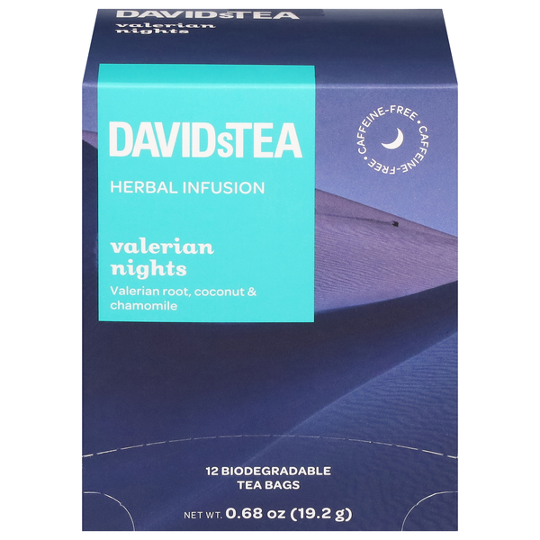 slide 1 of 1, David's Caffeine Free Herbal Infusion Valerian Nights Tea Bags - 12 ct, 12 ct