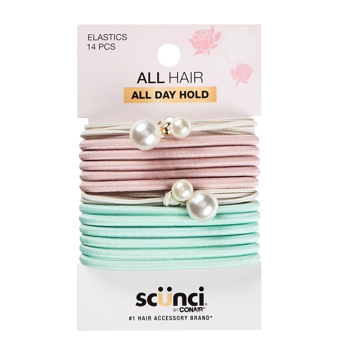 slide 1 of 5, scünci Scunci Elastics With Pearls, 14 Ct, 14 ct