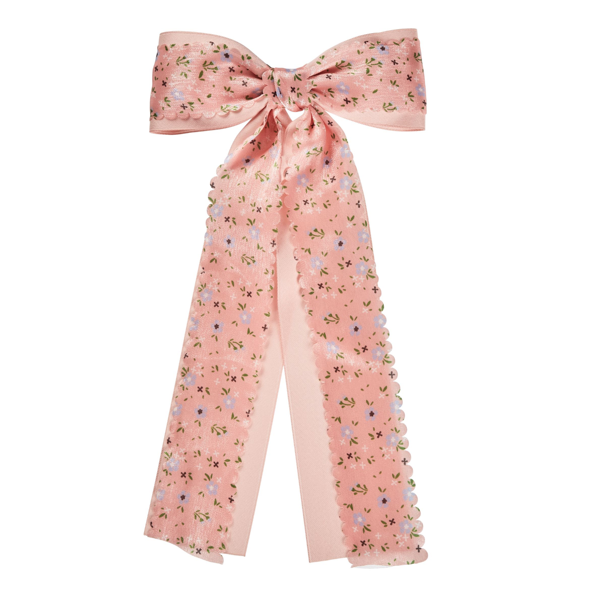 slide 4 of 5, scünci Scunci Floral Satin Bow Barette, 1 Ct, 1 ct