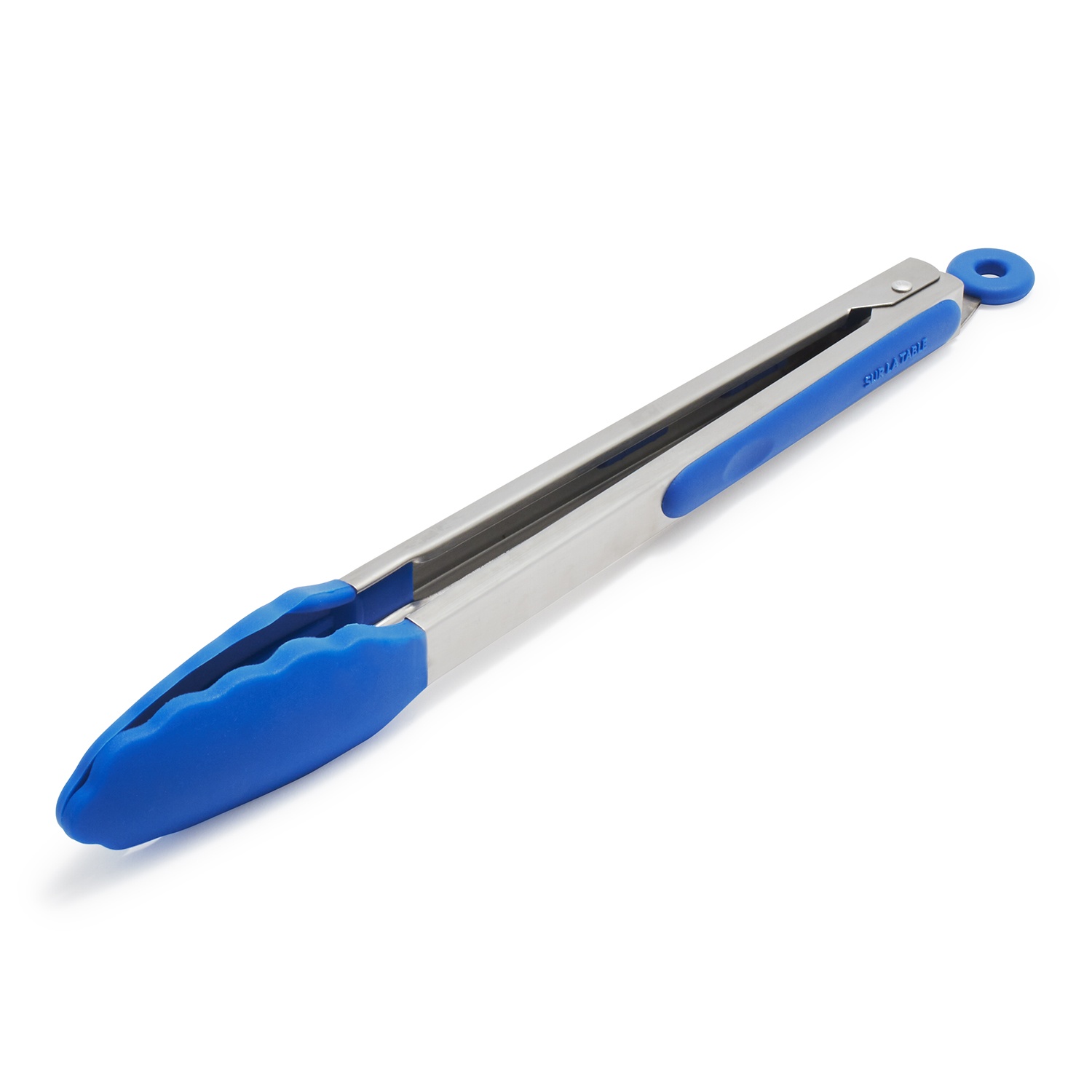 slide 1 of 1, Sur La Table Silicone-Tipped Tongs, Blue, 12 in