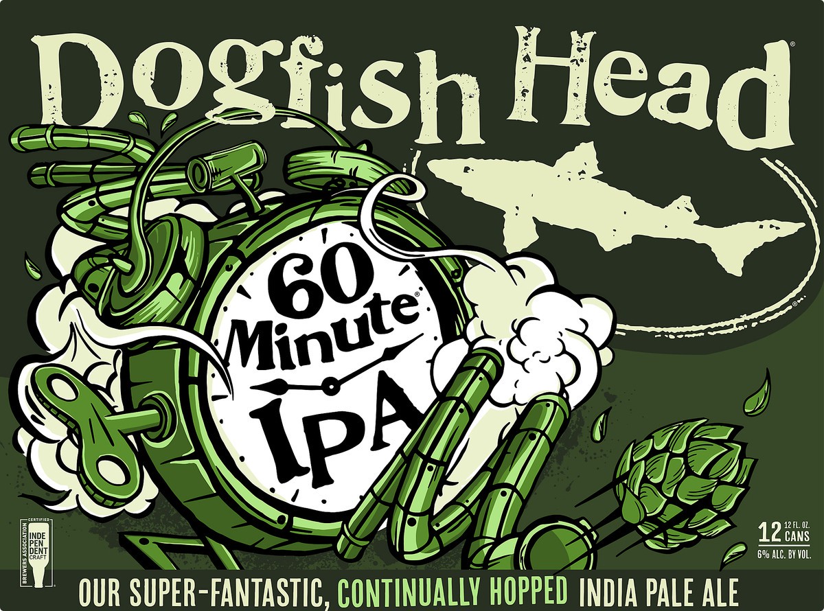 slide 6 of 8, Dogfish Head Beer 60 Minute IPA (12 fl. oz. Can, 12pk.), 12 ct; 12 fl oz