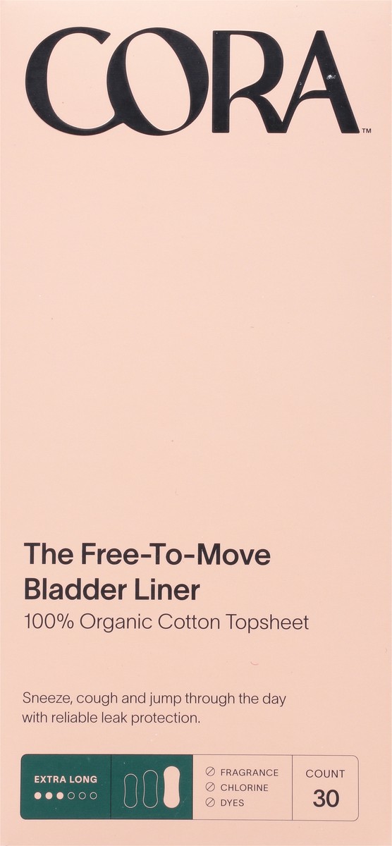 slide 5 of 10, Cora Organic Bladder Liner Extra Long, 30 ct