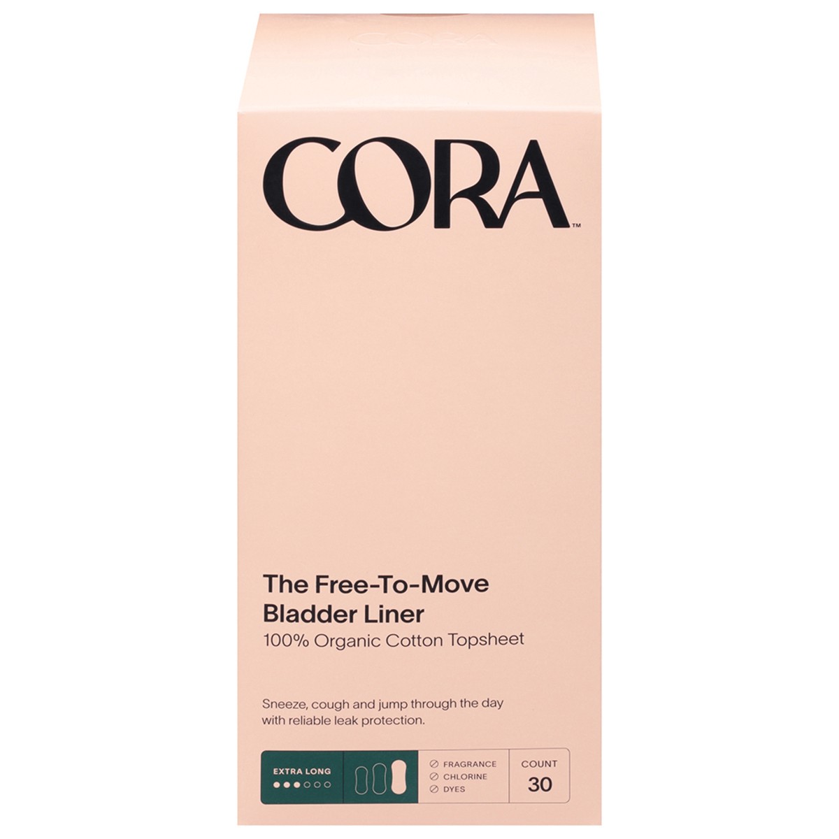 slide 4 of 10, Cora Organic Bladder Liner Extra Long, 30 ct