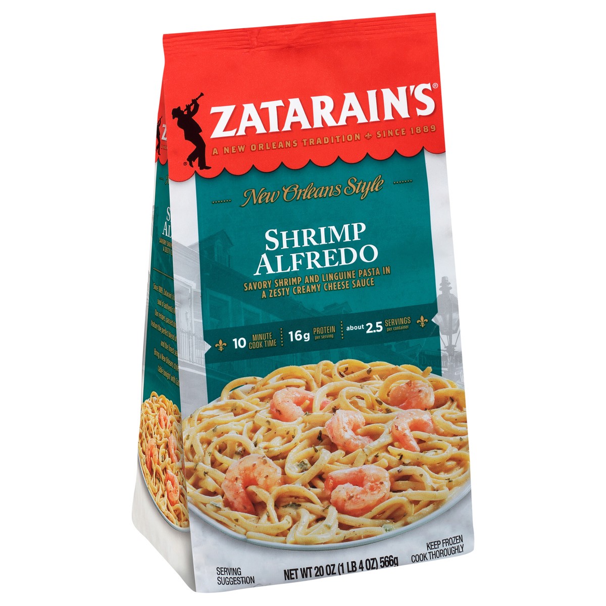 slide 13 of 14, Zatarain's Frozen Meal - Shrimp Alfredo, 20 oz