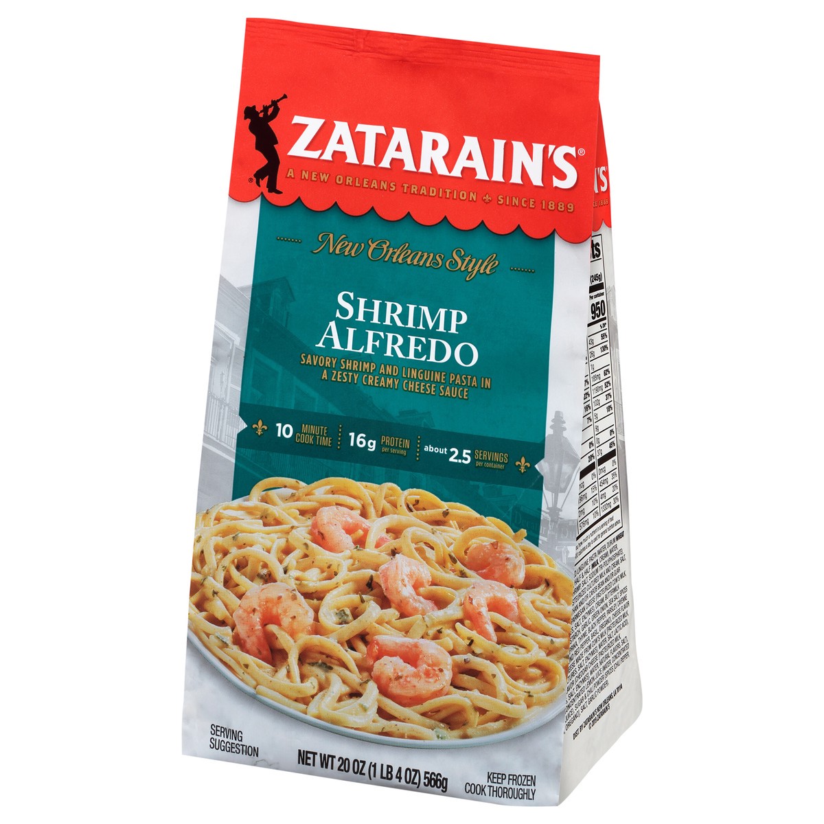 slide 5 of 14, Zatarain's Frozen Meal - Shrimp Alfredo, 20 oz