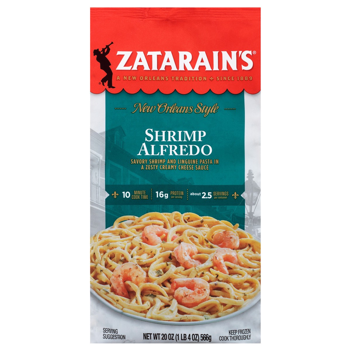 slide 11 of 14, Zatarain's Frozen Meal - Shrimp Alfredo, 20 oz