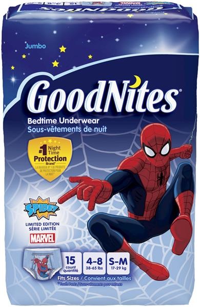 slide 1 of 1, Goodnites S/M Boy Jumbo, 15 ct