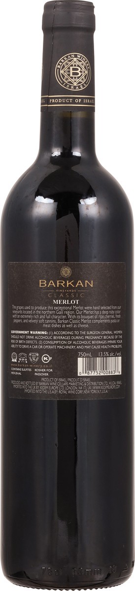 slide 4 of 9, Barkan Classic Barkan Vineyards Merlot 750 ml, 750 ml