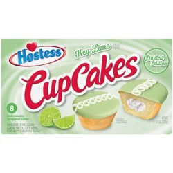 HOSTESS Limited Edition Key Lime CupCakes, Creamy Filling, 8 Count, 11.57 oz