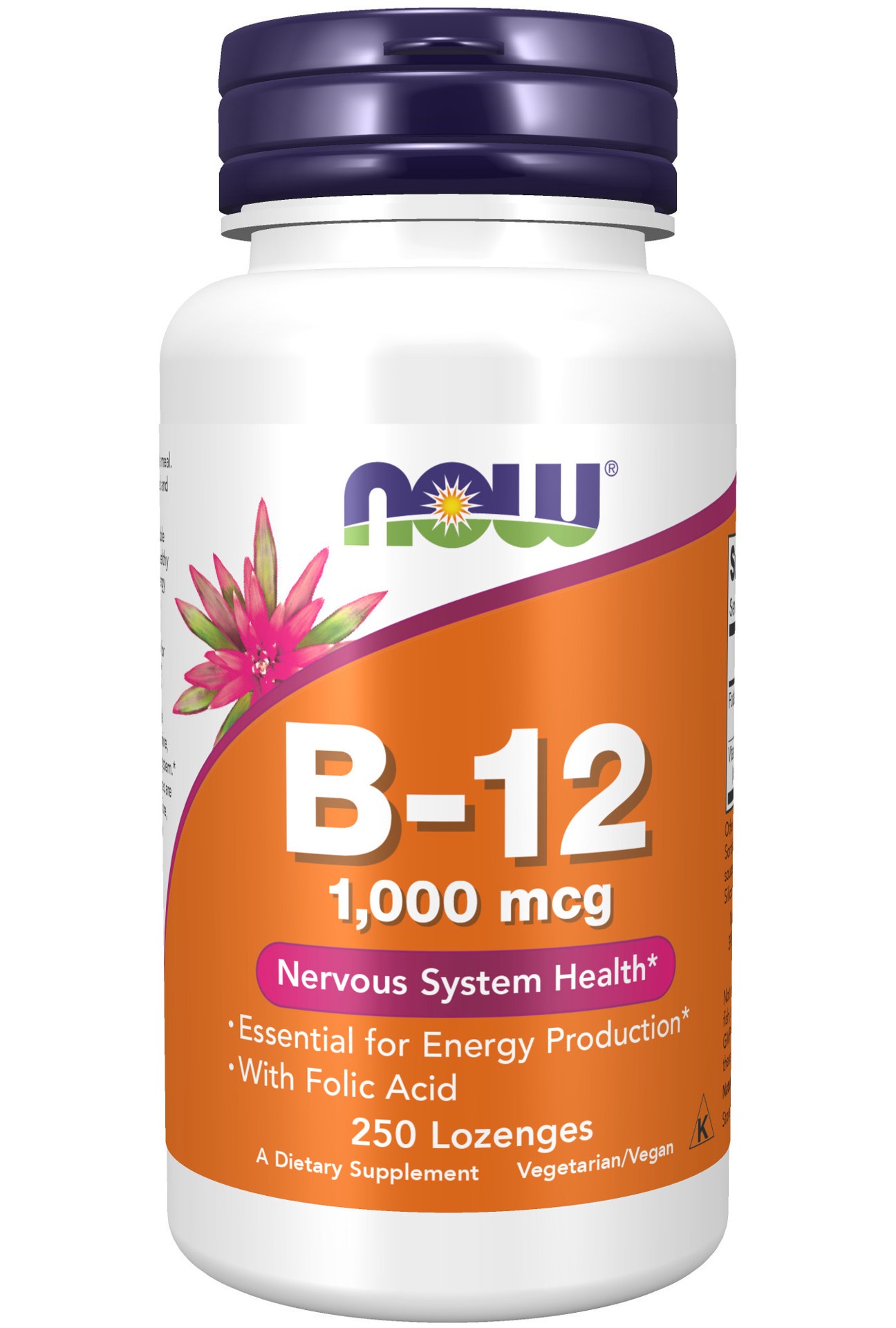 slide 1 of 4, NOW Vitamin B-12 1000 mcg - 250 Lozenges, 250 ct