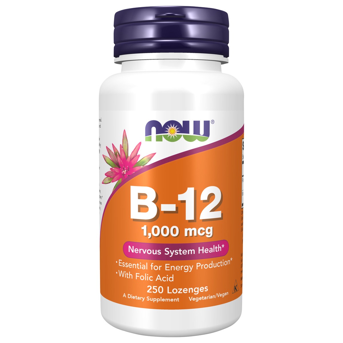 slide 1 of 4, NOW Vitamin B-12 1000 mcg - 250 Lozenges, 250 ct