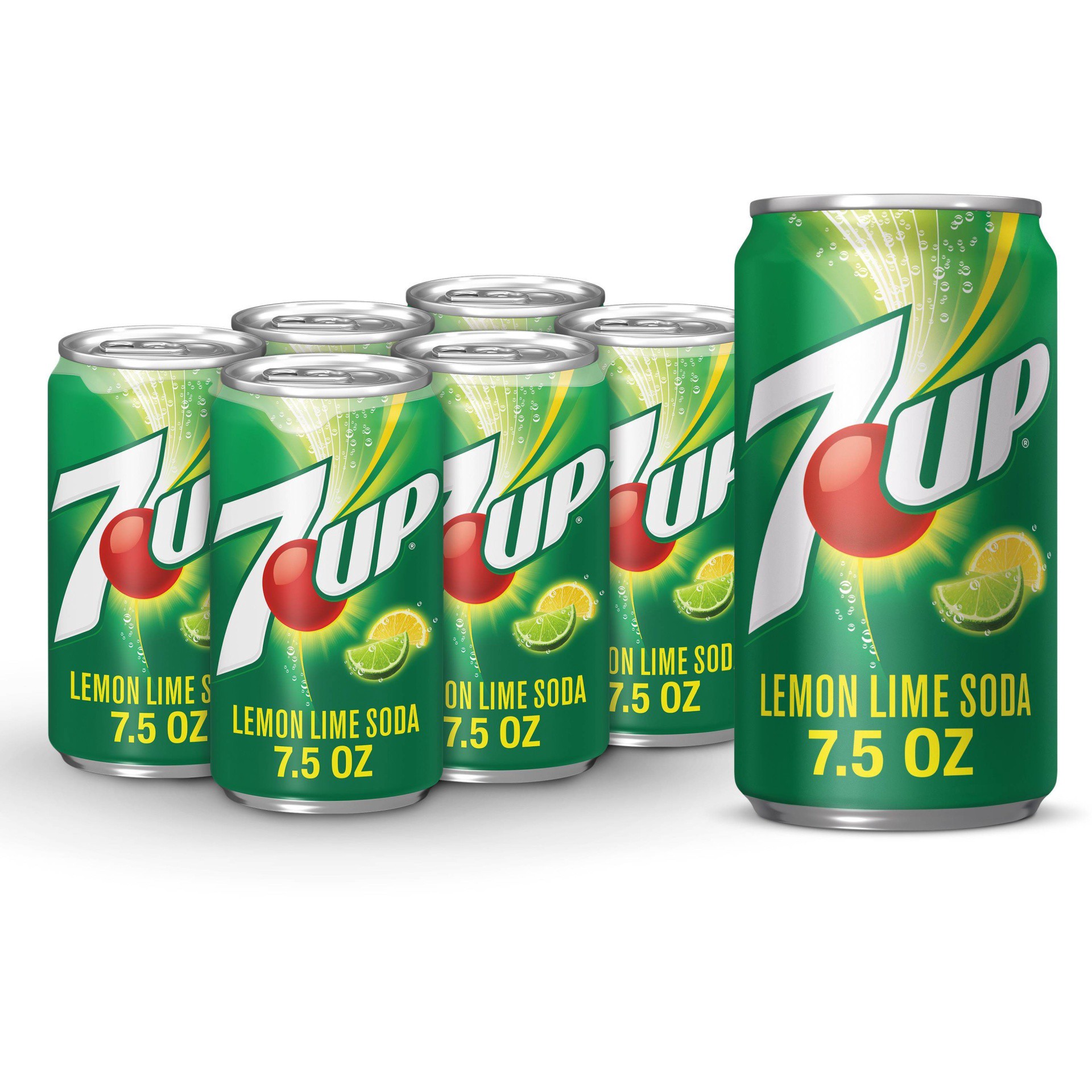 slide 1 of 1, 7UP Lemon Lime Soda, 7.5 fl oz