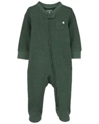 Carter's Baby 1-Piece Thermal Textured Footie Pajamas Green PRE