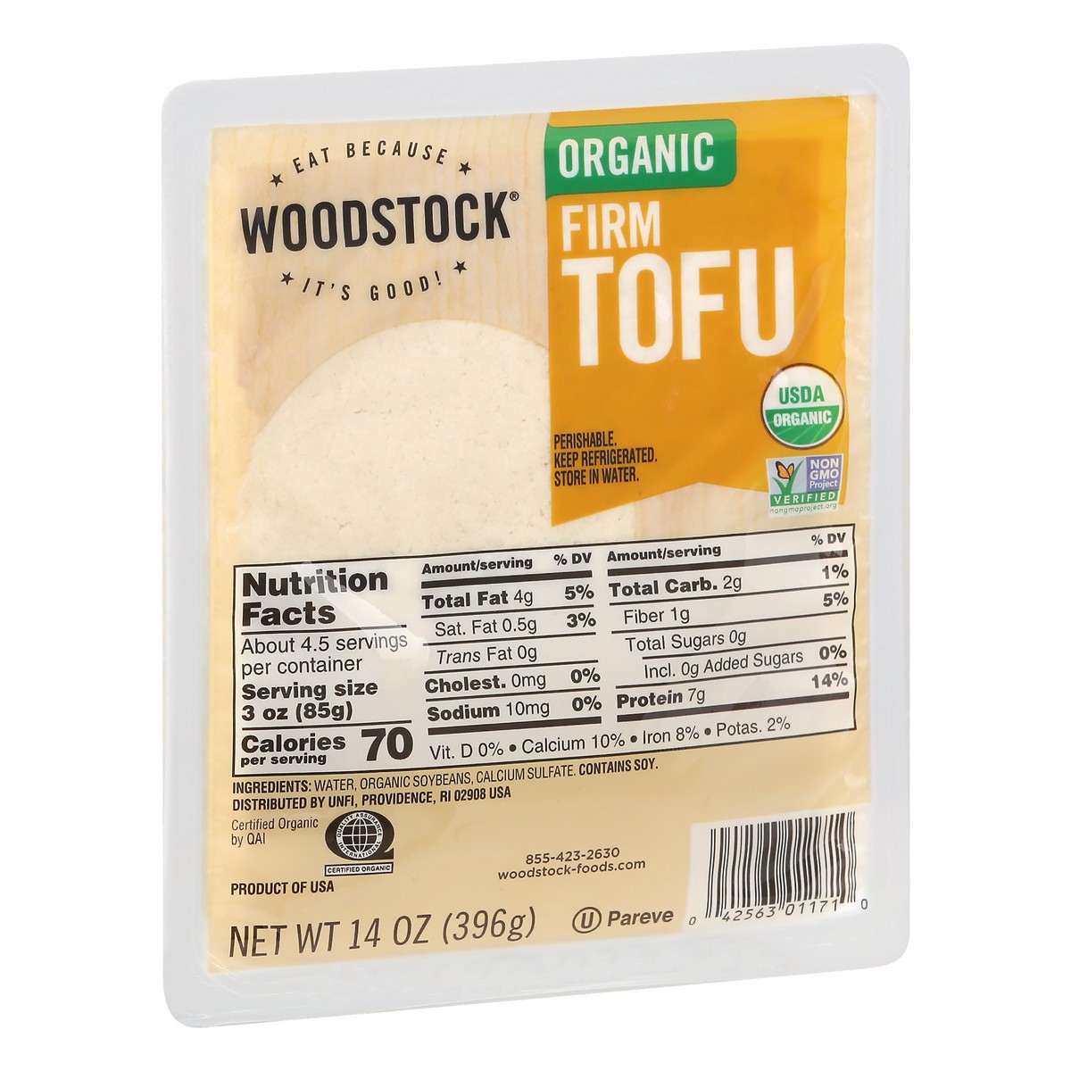 slide 8 of 9, Woodstock Organic Firm Tofu 14 oz, 14 oz