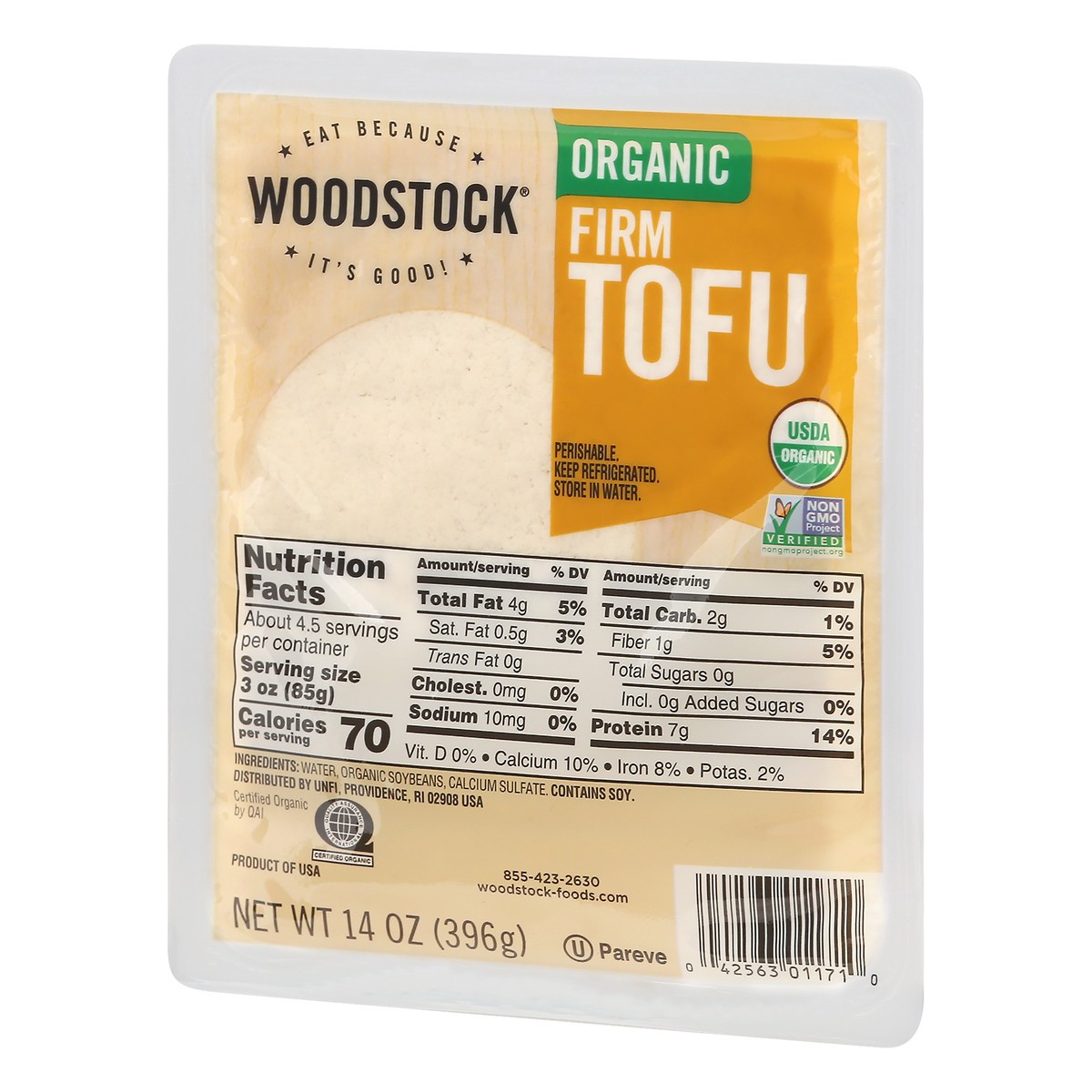 slide 3 of 9, Woodstock Organic Firm Tofu 14 oz, 14 oz