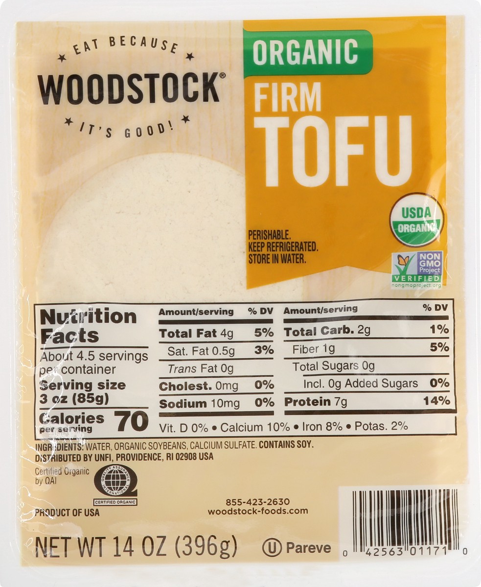 slide 5 of 9, Woodstock Organic Firm Tofu 14 oz, 14 oz