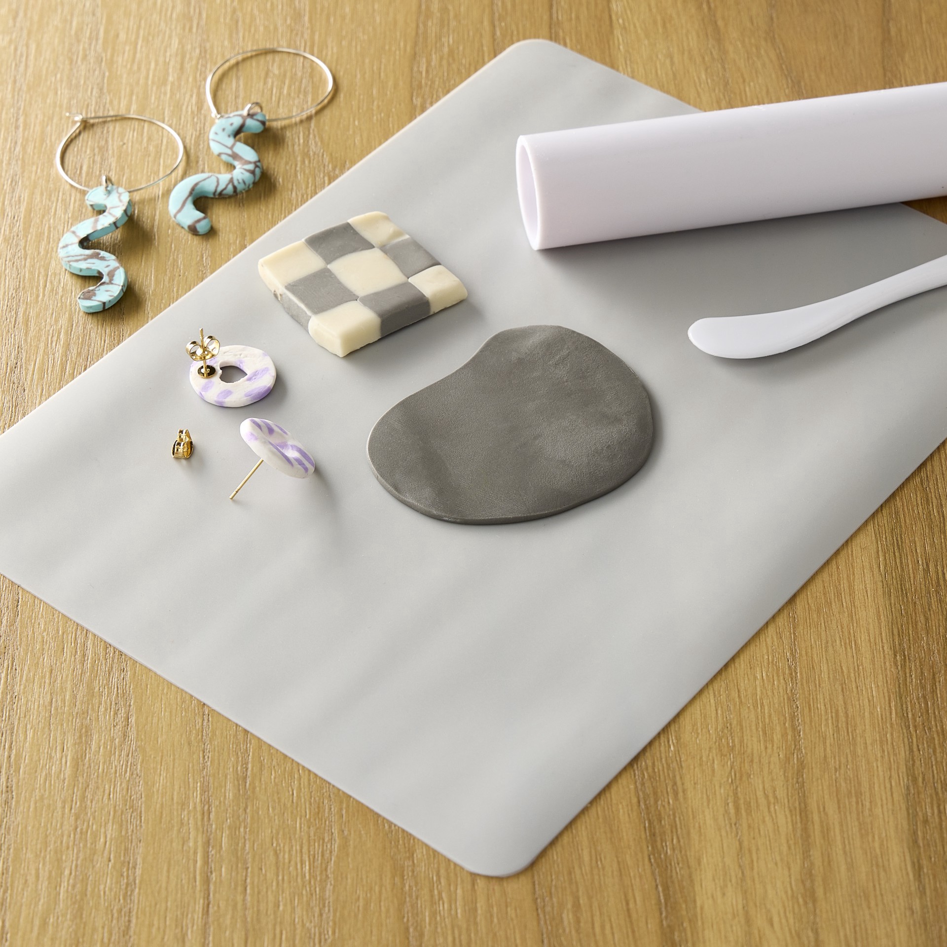 slide 5 of 5, Light Gray Wax Silicone Mat By Recollections, 8 in x 6 in