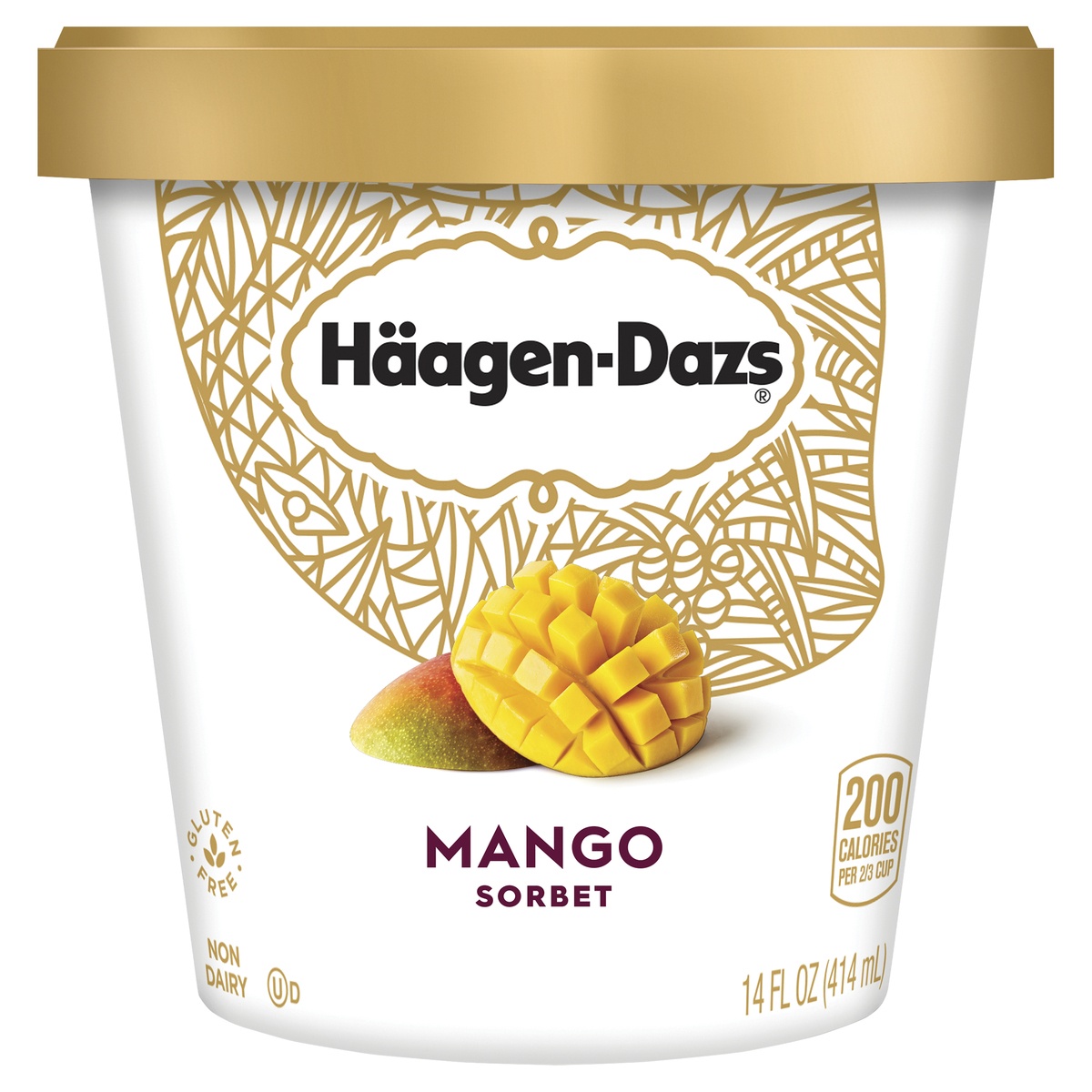 slide 1 of 7, Häagen-Dazs Mango Sorbet, 14 fl oz