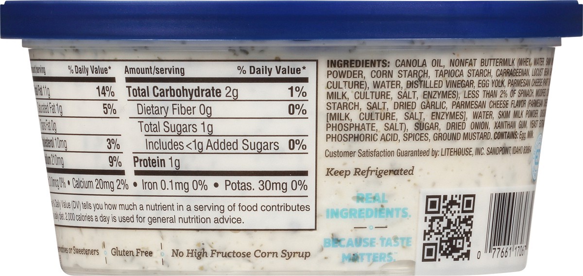 slide 2 of 11, Litehouse Spinach Parmesan Dip & Spread 12 fl oz, 12 fl oz