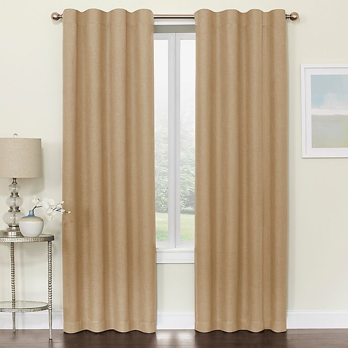 slide 1 of 2, Brielle Room Darkening Rod Pocket/Back Tab Window Curtain Panel - Natural, 108 in