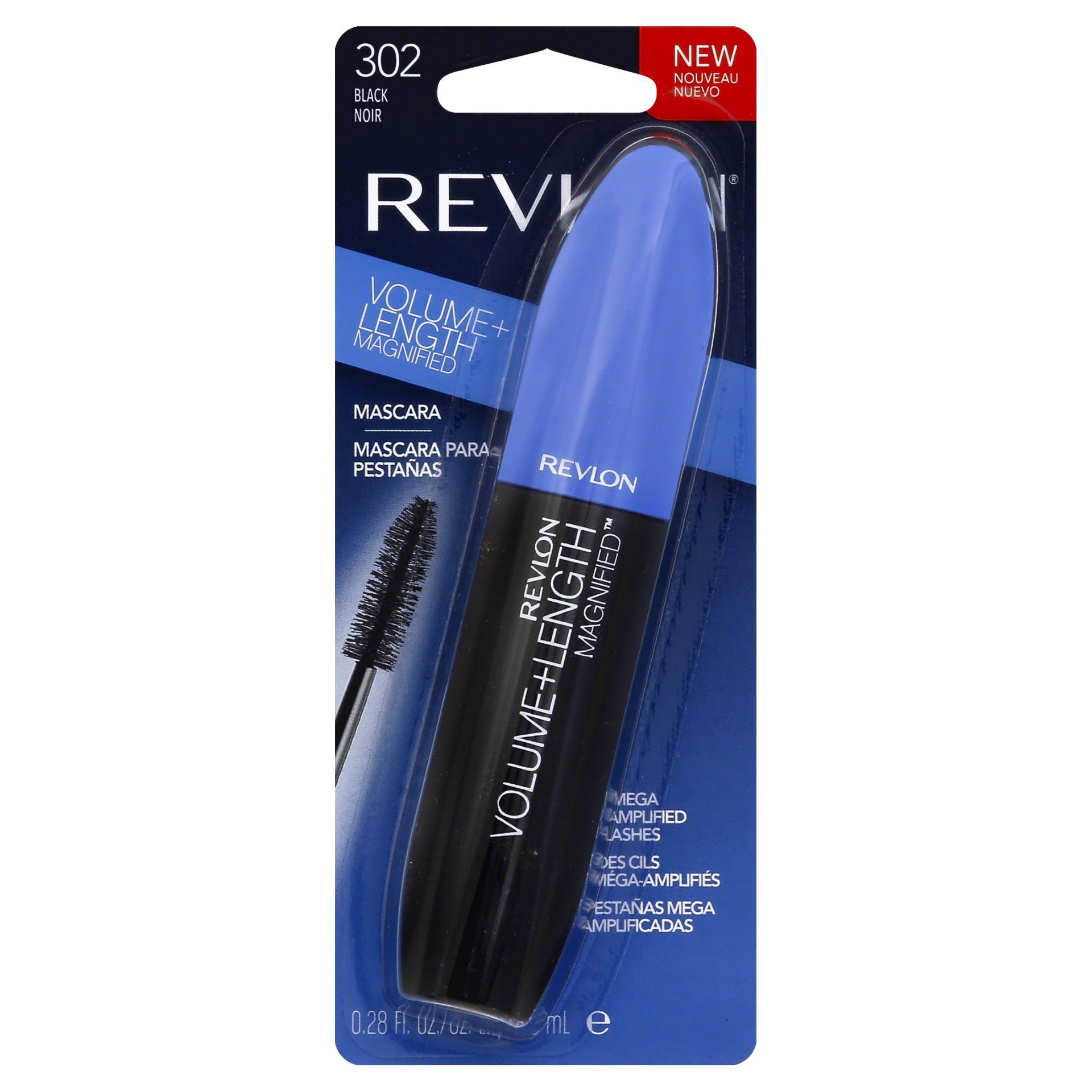 slide 1 of 1, Revlon Volume + Length Magnified Mascara - 302 Black, 0.28 oz