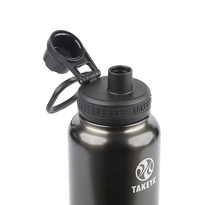 slide 2 of 5, Takeya Actives Insulated Stainless Steel Water Bottle with Spout Lid - Slate, 40 oz