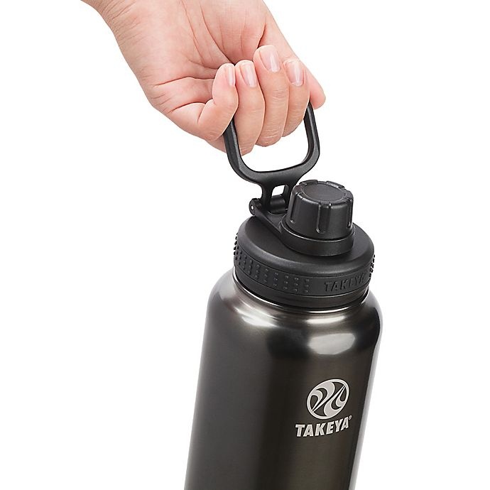 slide 4 of 5, Takeya Actives Insulated Stainless Steel Water Bottle with Spout Lid - Slate, 40 oz