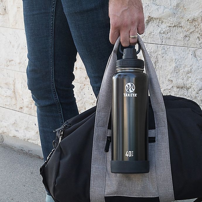 slide 5 of 5, Takeya Actives Insulated Stainless Steel Water Bottle with Spout Lid - Slate, 40 oz