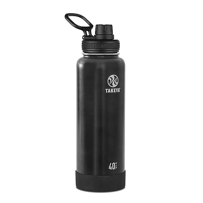 slide 1 of 5, Takeya Actives Insulated Stainless Steel Water Bottle with Spout Lid - Slate, 40 oz