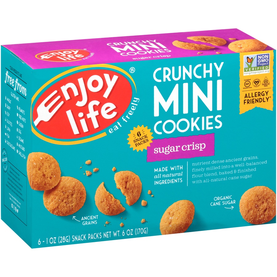 slide 2 of 8, Enjoy Life Crunchy Minis Sugar Crisp Snack Packs Snack Packs, 6 oz