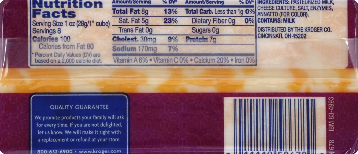 slide 5 of 6, Kroger Colby Jack Cheese Bar, 8 oz