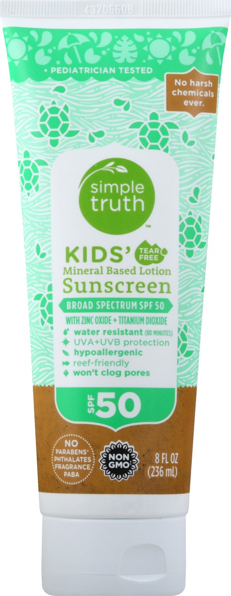 slide 11 of 11, Simple Truth Kids' Broad Spectrum SPF 50 Sunscreen Lotion 8 oz, 8 oz