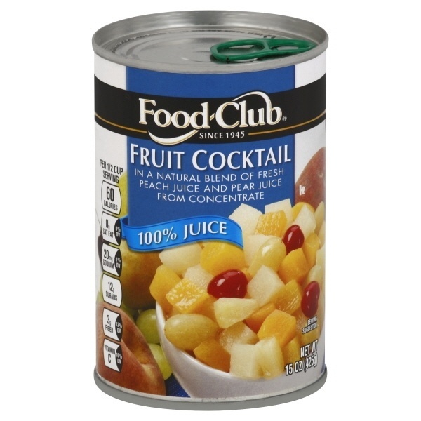slide 1 of 1, Food Club Lite Fruit Cocktail In Pear Juice, 15 oz