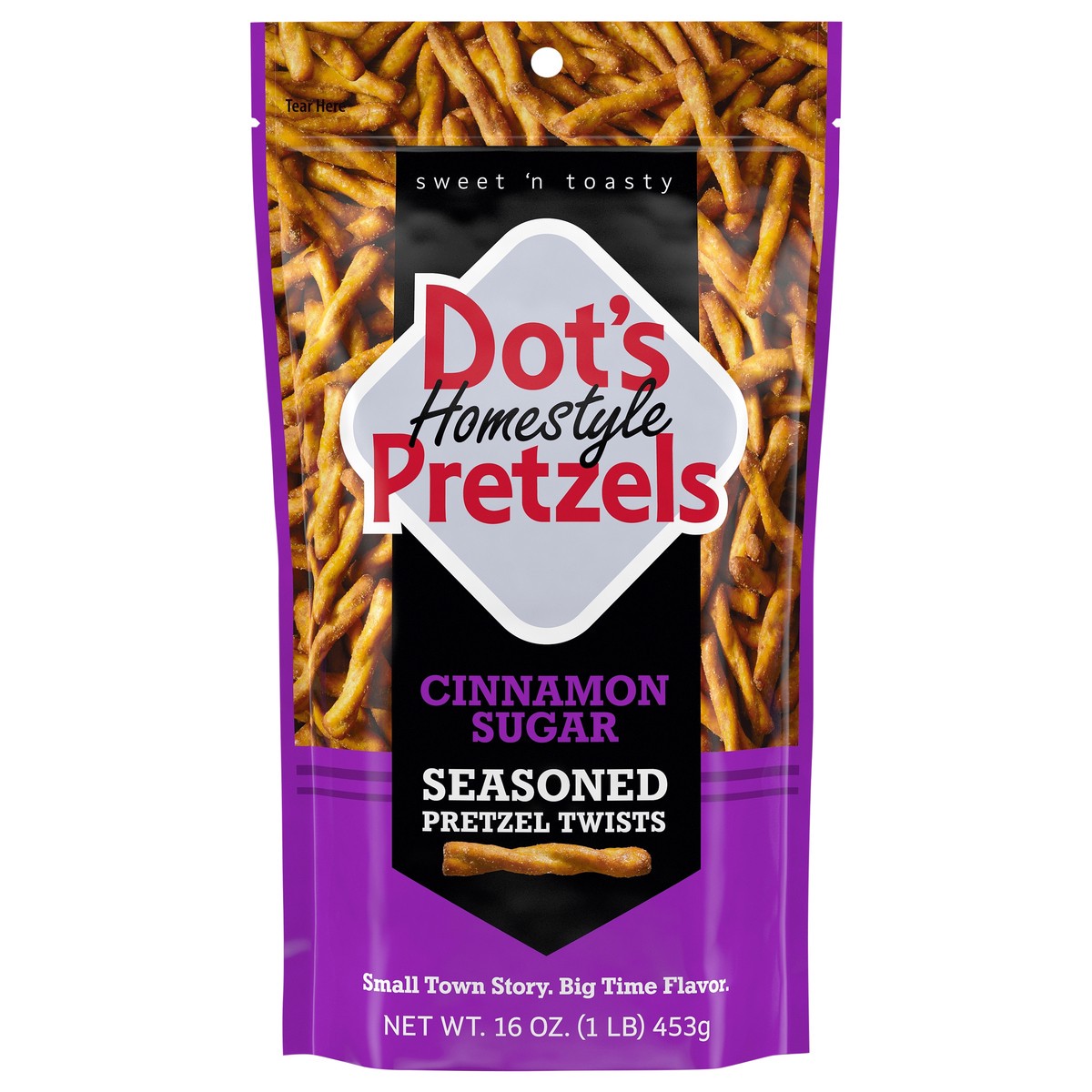 slide 1 of 2, Dot's Homestyle Pretzels Dot's Homestyle Cinnamon Sugar Pretzel Twists, 16 oz