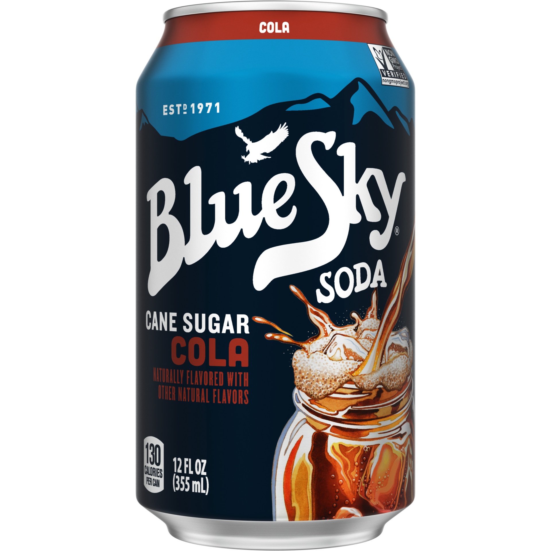 slide 2 of 7, Blue Sky Soda Natural Cane Sugar Cola, 6 ct; 12 fl oz