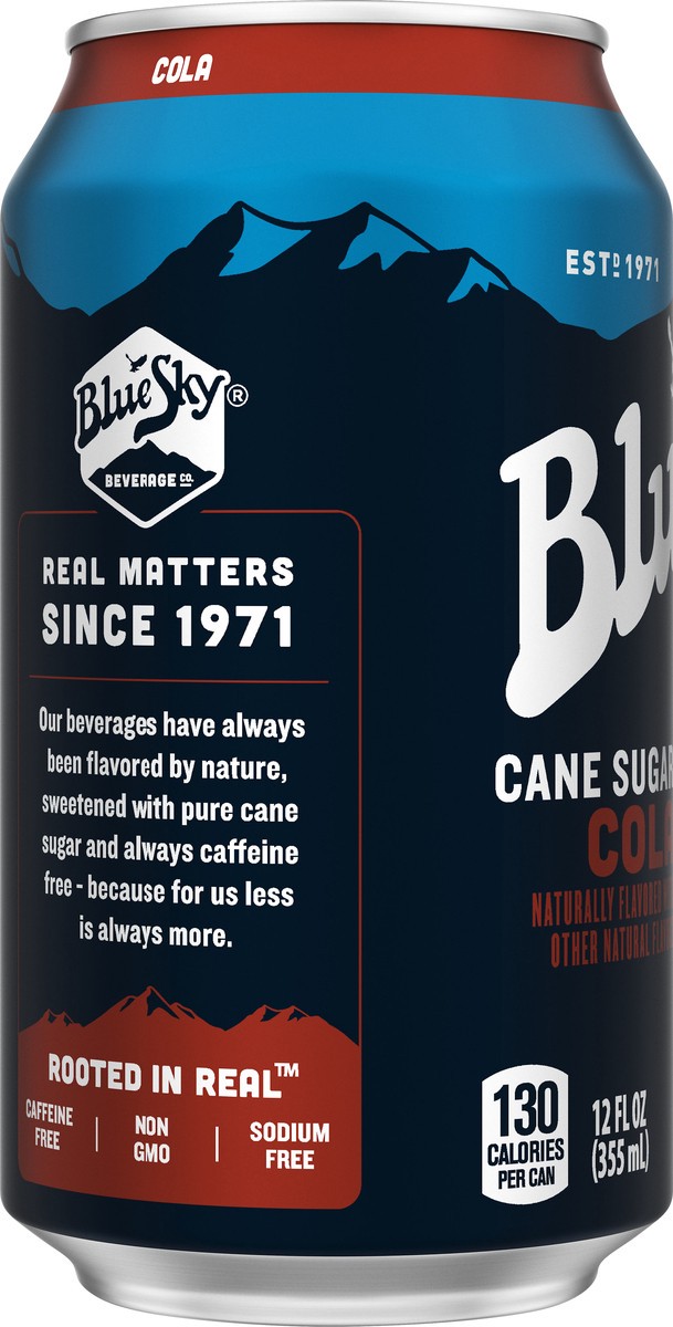 slide 5 of 8, Blue Sky Cane Sugar Cola Soda 12 oz, 12 oz