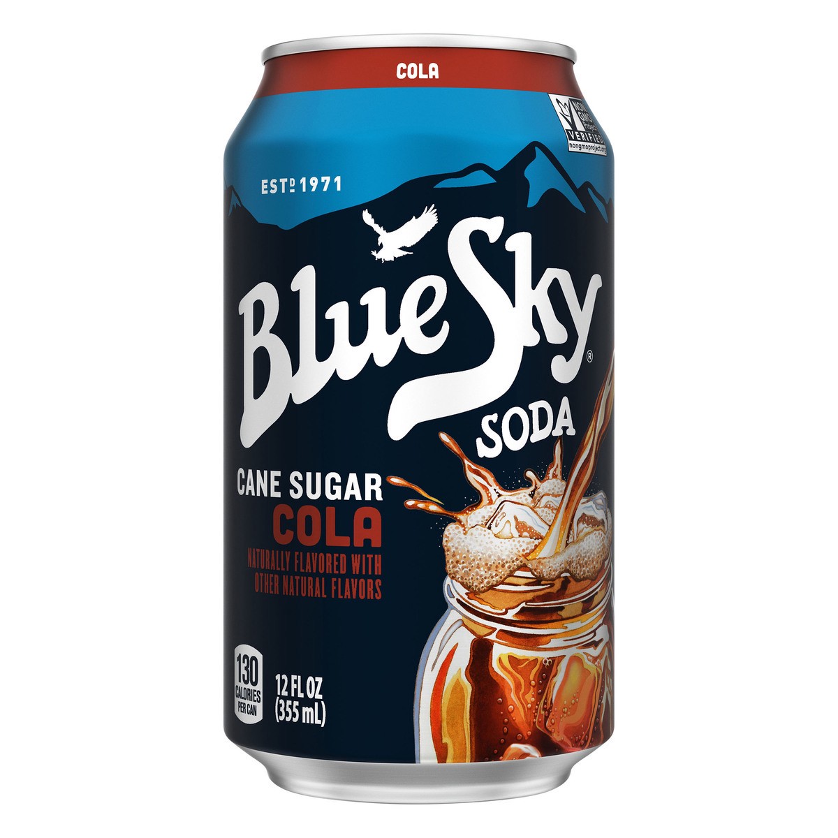 slide 1 of 8, Blue Sky Cane Sugar Cola Soda 12 oz, 12 oz