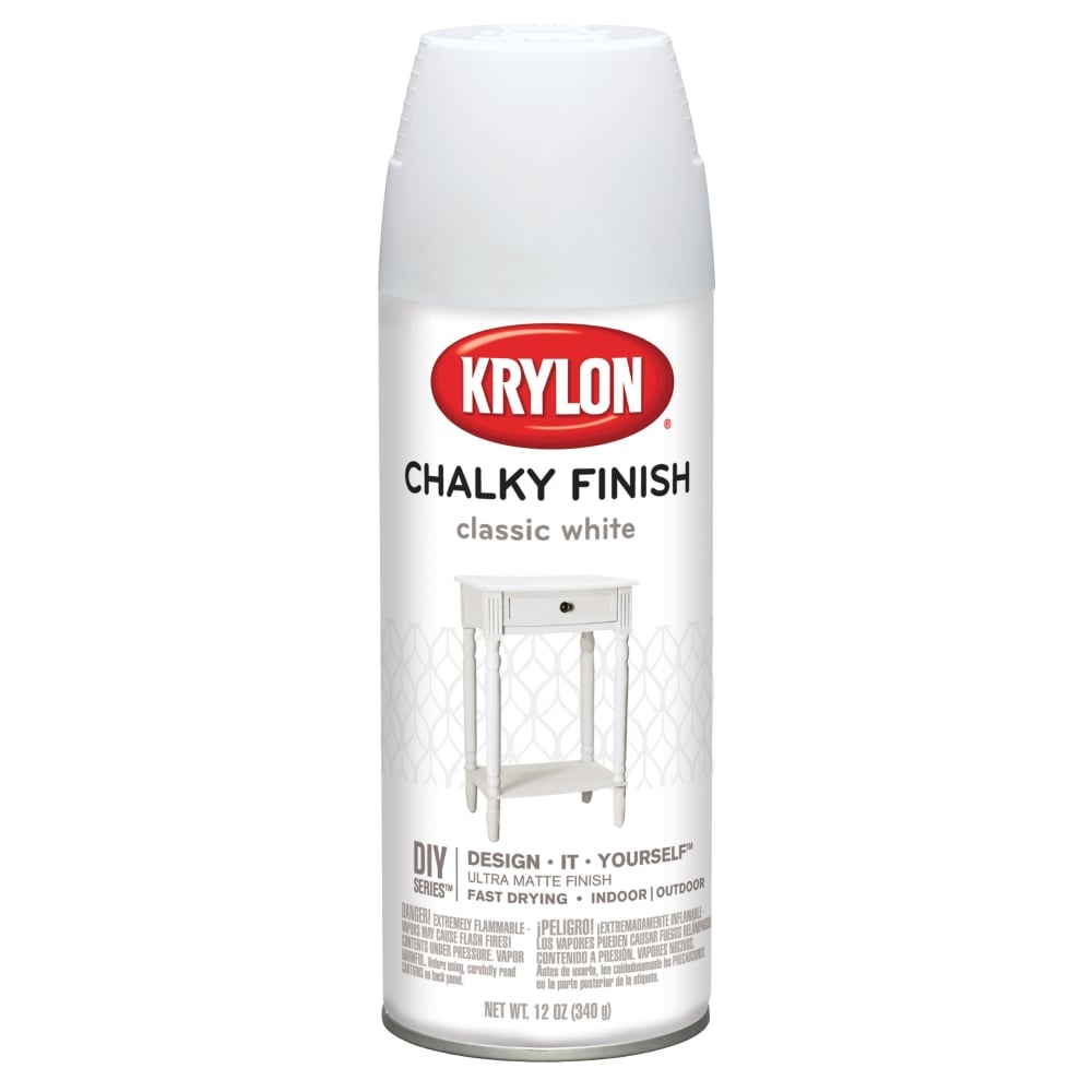 slide 1 of 1, Krylon Chalky Matte Finish Paint - Classic White, 12 oz