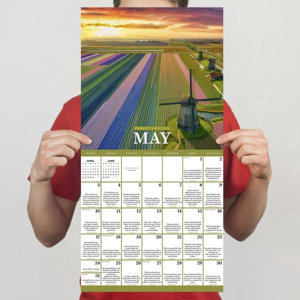 slide 4 of 5, TF Publishing 2026 TF Publishing Inspirational Monthly Wall Calendar, 12"" x 12"", Daily Verse, January To December, 1 ct