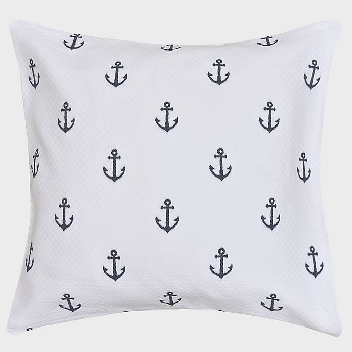 slide 3 of 3, Lamont Home Anchors Standard Pillow Sham - White/Navy, 1 ct