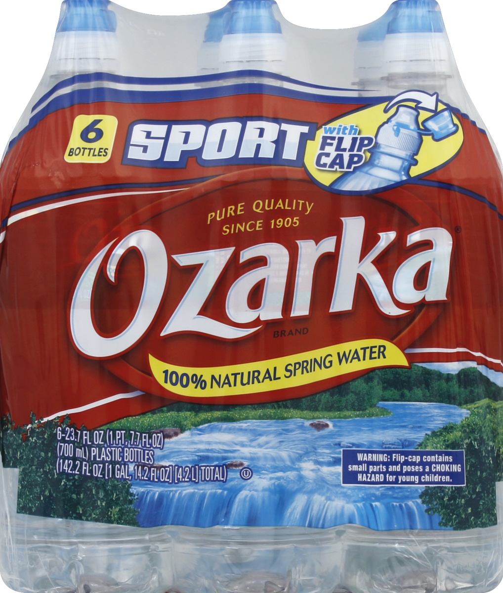 slide 5 of 5, Ozarka Brand 100% Natural Spring Water Sport Cap Bottles, 6 ct; 23.7 fl oz