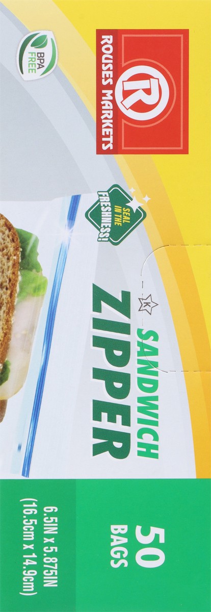slide 2 of 9, Rouses Markets Sandwich Zipper Bags 50 ea, 50 ct