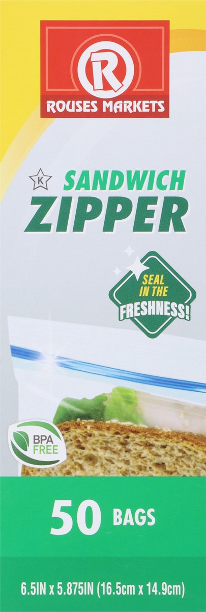 slide 7 of 9, Rouses Markets Sandwich Zipper Bags 50 ea, 50 ct